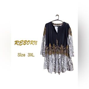 🖤✨ Reborn Boutique Tunic Dress Blouse 3XL | Elegant Paisley | NWOT ✨🖤